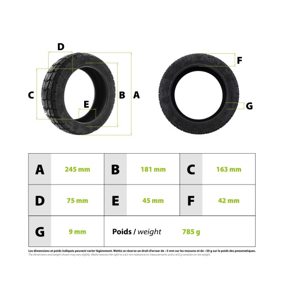 Pneu  10x2.75-6.5 Speedway 5 Dt3 semi offroad tubeless pour trottinette électrique - wattiz