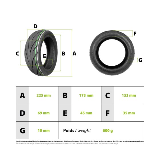 Pneu 9,5x2.5 CST tubeless Niu KQi3 pour trottinette électrique - wattiz