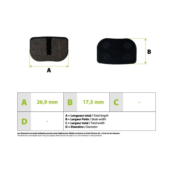 Plaquettes de freins Eroad pour trottinette électrique - Wattiz