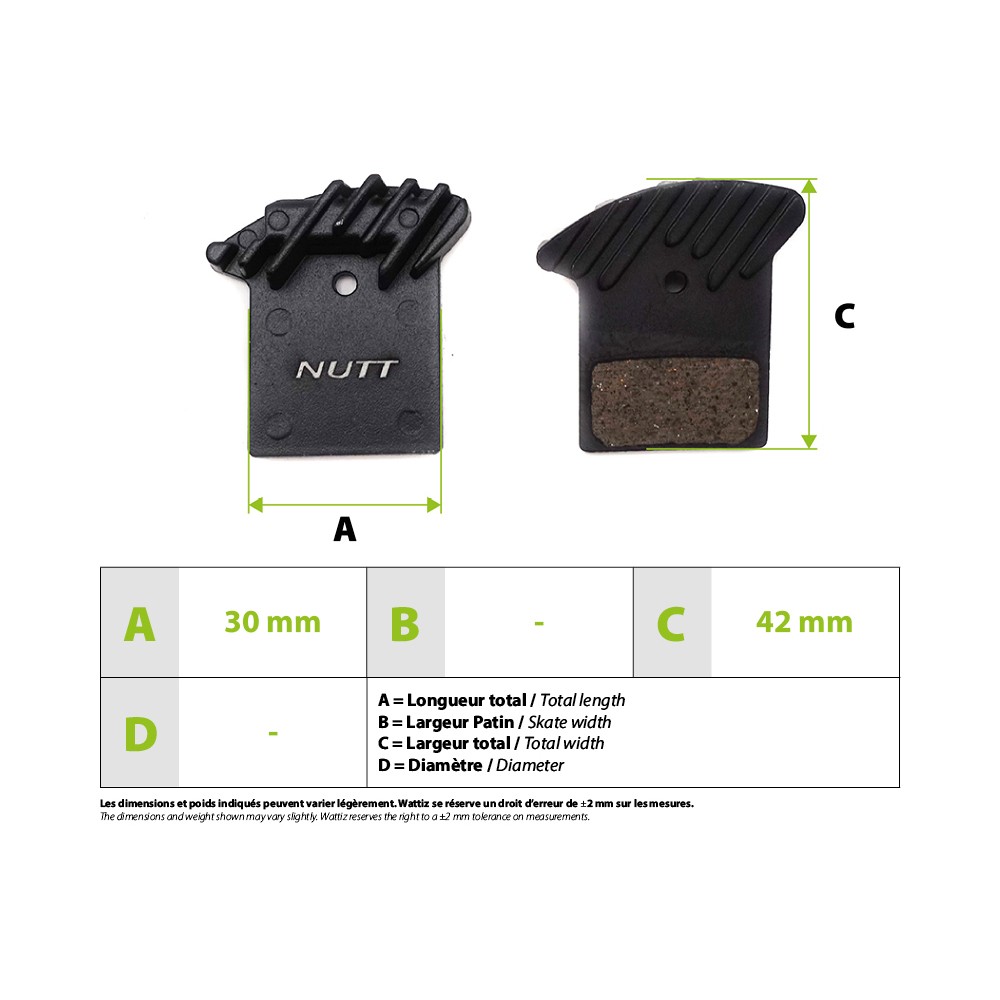 Belüftete Bremsbeläge Nutt Dualtron Thunder