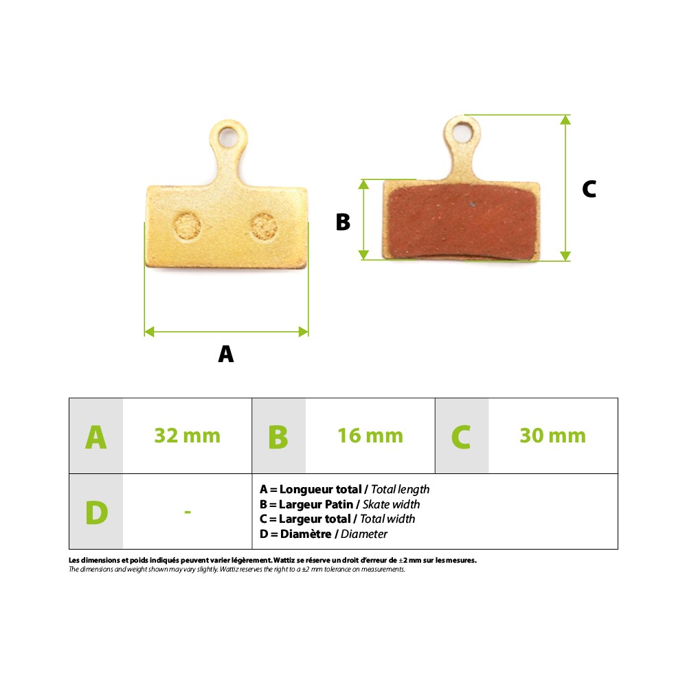 Pastillas de freno Shimano B01S T U metálicas