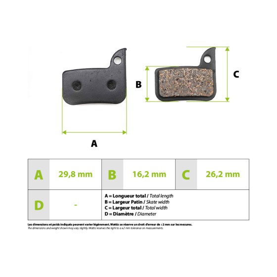 Plaquettes de frein SRAM SR10000 pour trottinette électrique wattiz