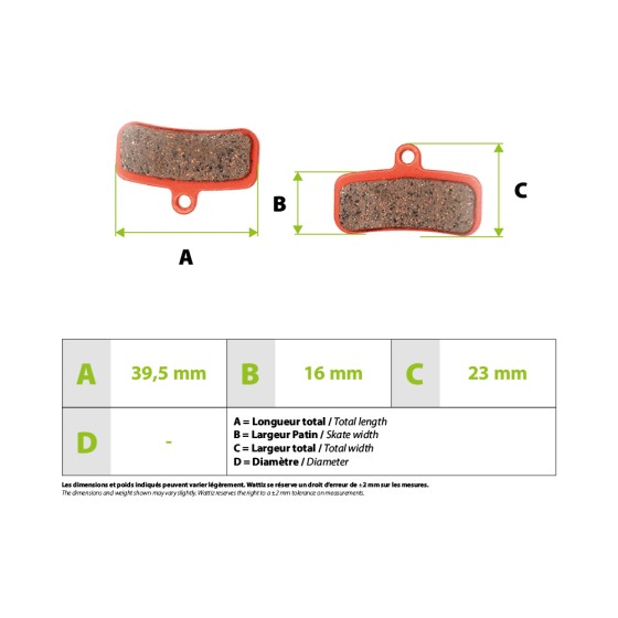 Plaquettes de freins Nutt 4 pistons ceramique pour trottinette électrique - wattiz