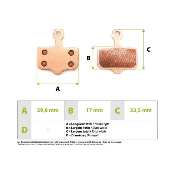 Plaquettes de freins Zero 10x 11x Vsett 10+ Storm Thunder  Metal Fritté Haute Performance pour trottinette électrique - Wattiz