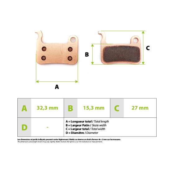 Plaquettes de freins Xtech Zoom Xiaomi Mi3 Metal Fritté Haute Performance pour trottinette électrique - Wattiz
