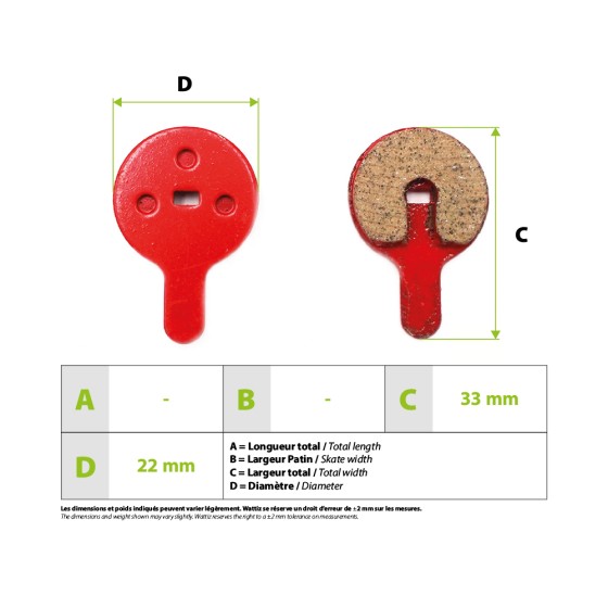 Plaquettes de Frein Hitway H5 pour trottinette électrique - Wattiz