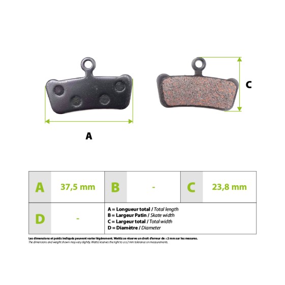 Plaquettes de frein Sram Avid E7 E9 pour trottinette électrique - Wattiz