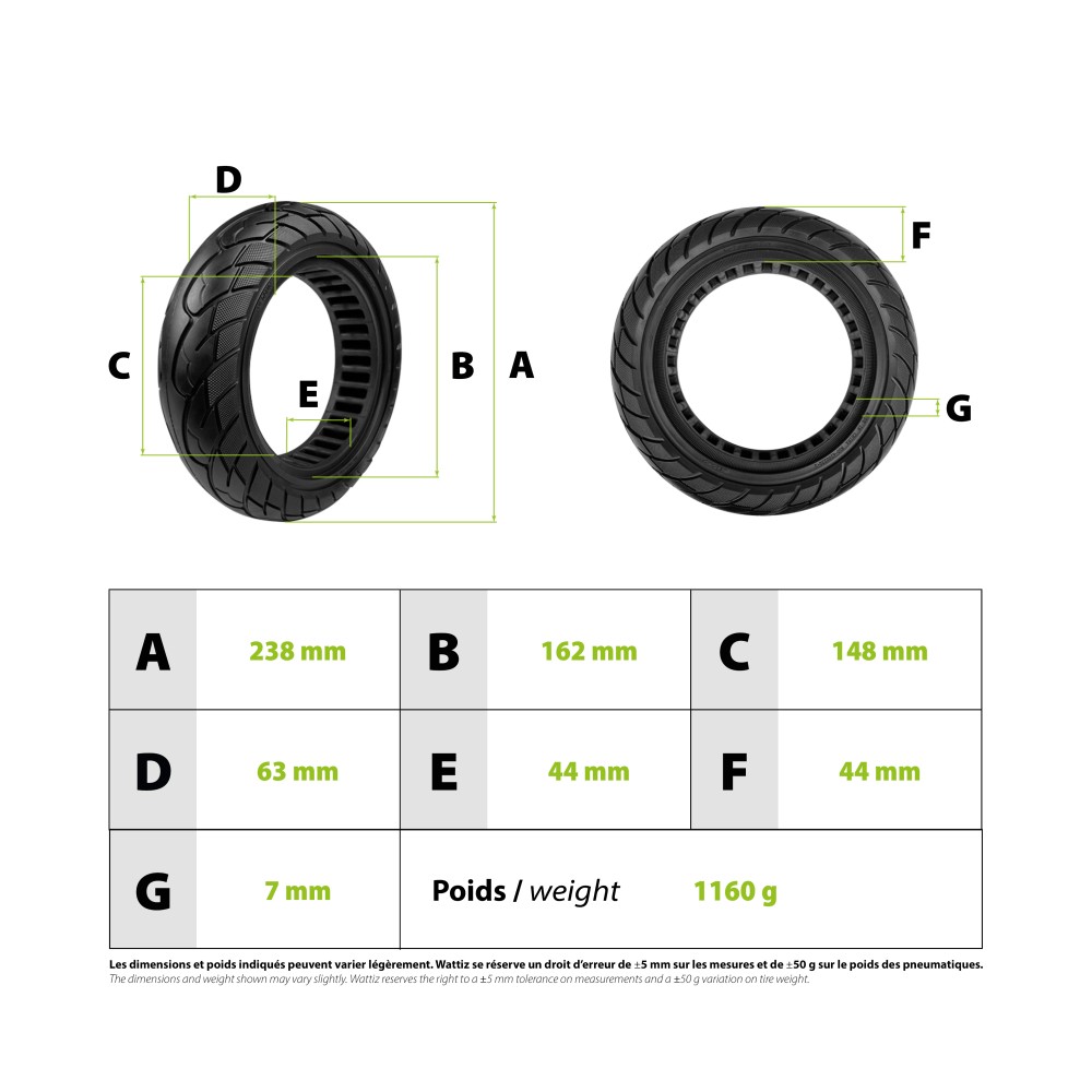 Solid tyre 10x2.50 -44mm