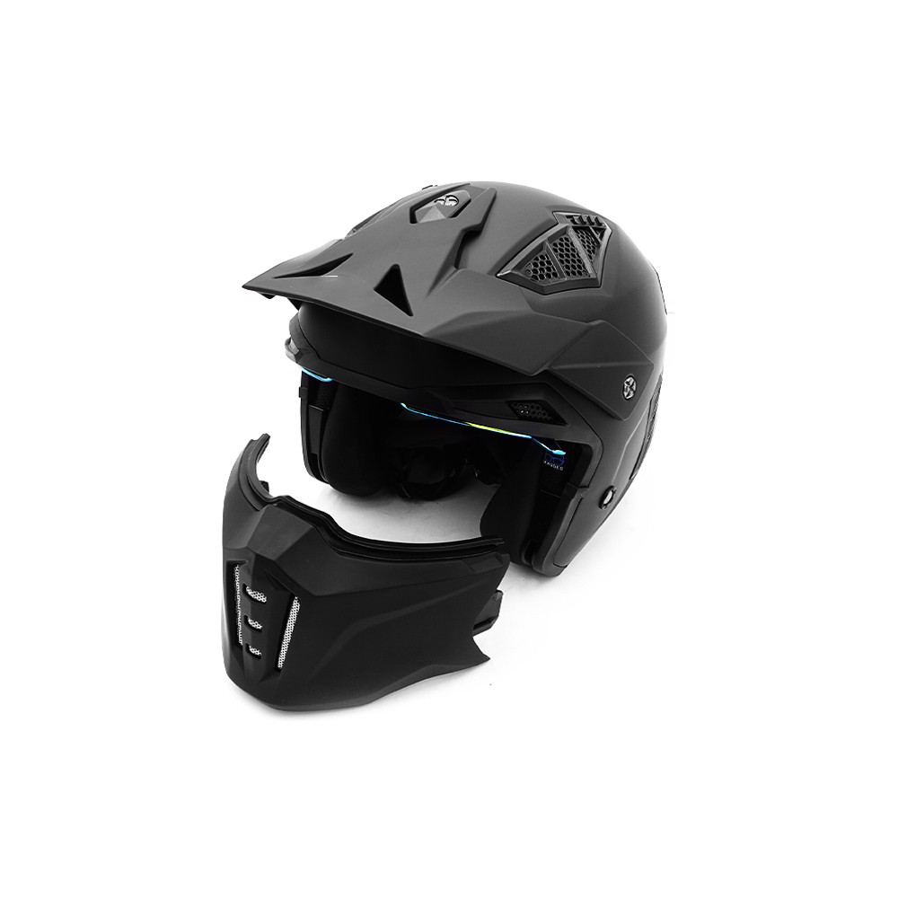 Matte black street helmet (size S to XL)