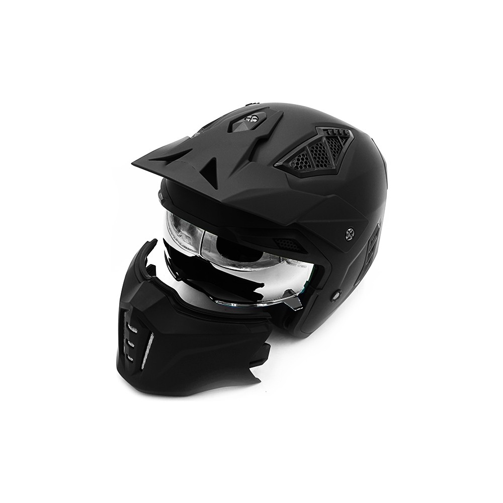 Matte black street helmet (size S to XL)