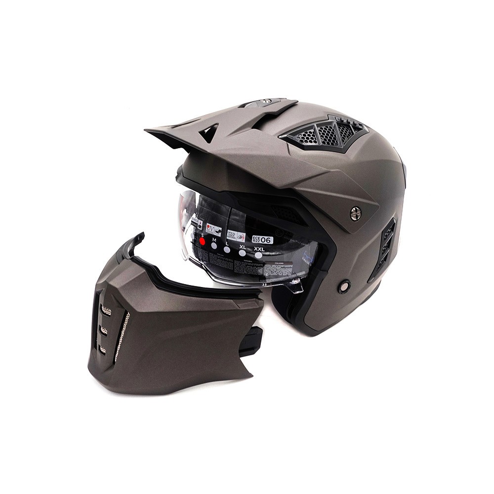 Matte bronze street helmet (size S to XL)