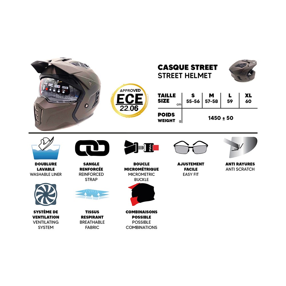 Casco Street bronce mate (talla S a XL)
