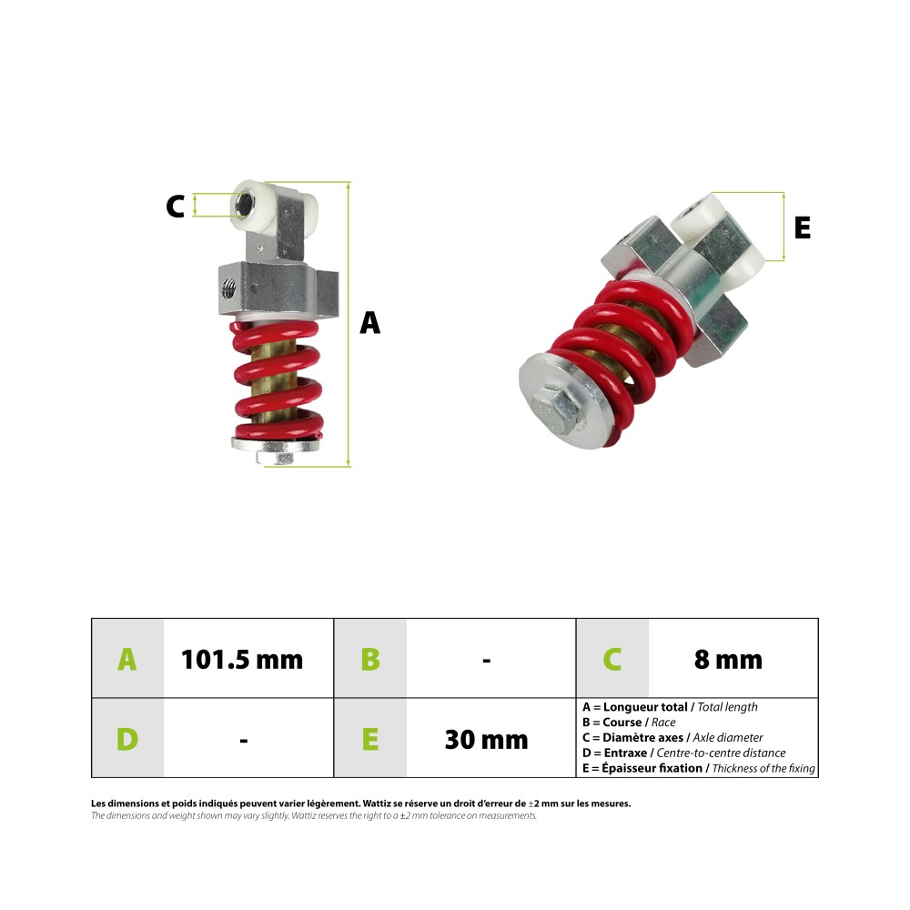 Amortiguador trasero MODELO S8