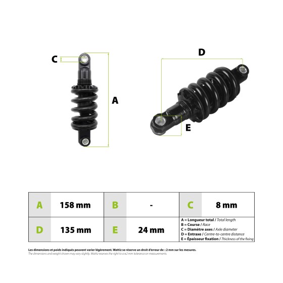 Amortisseur avant Z10X pour trottinette électrique - wattiz