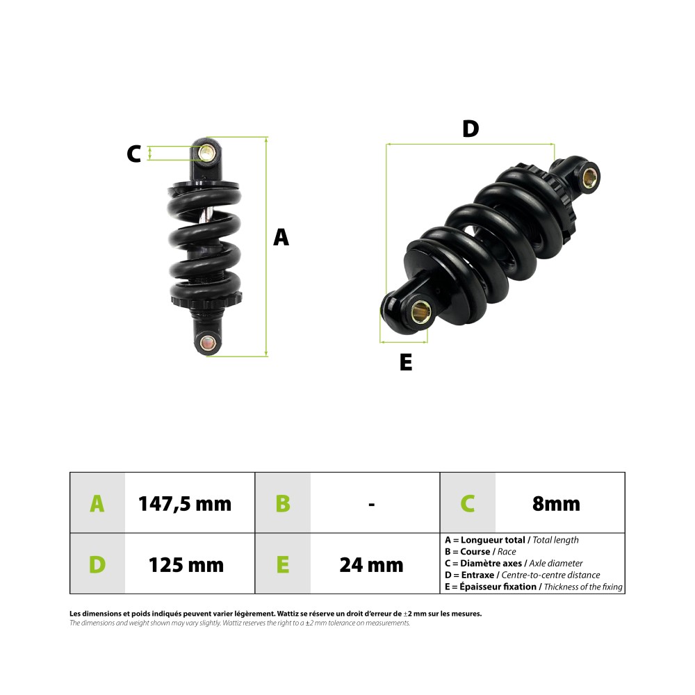 Vsett10 front shock absorber