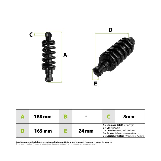 Amortisseur arriere Vsett 10+ pour trottinette électrique - wattiz