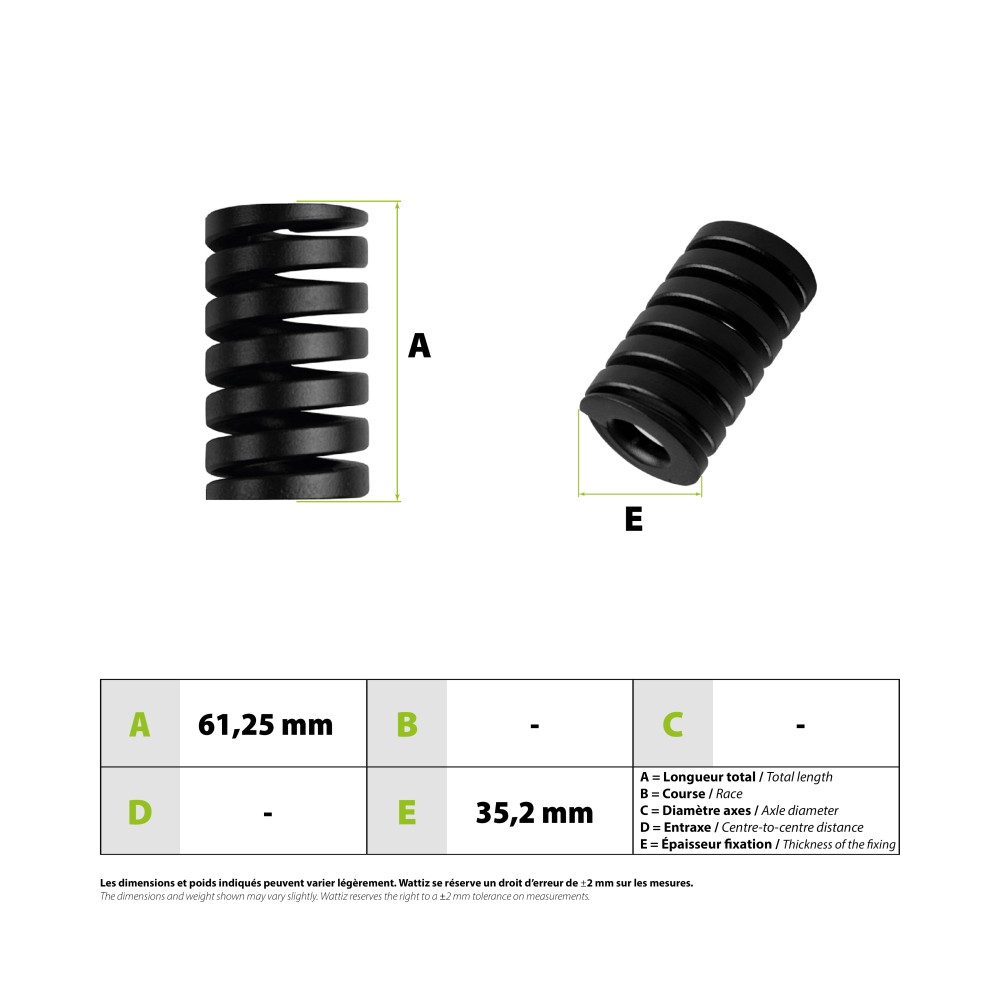 Vsett 9 rear shock absorber spring
