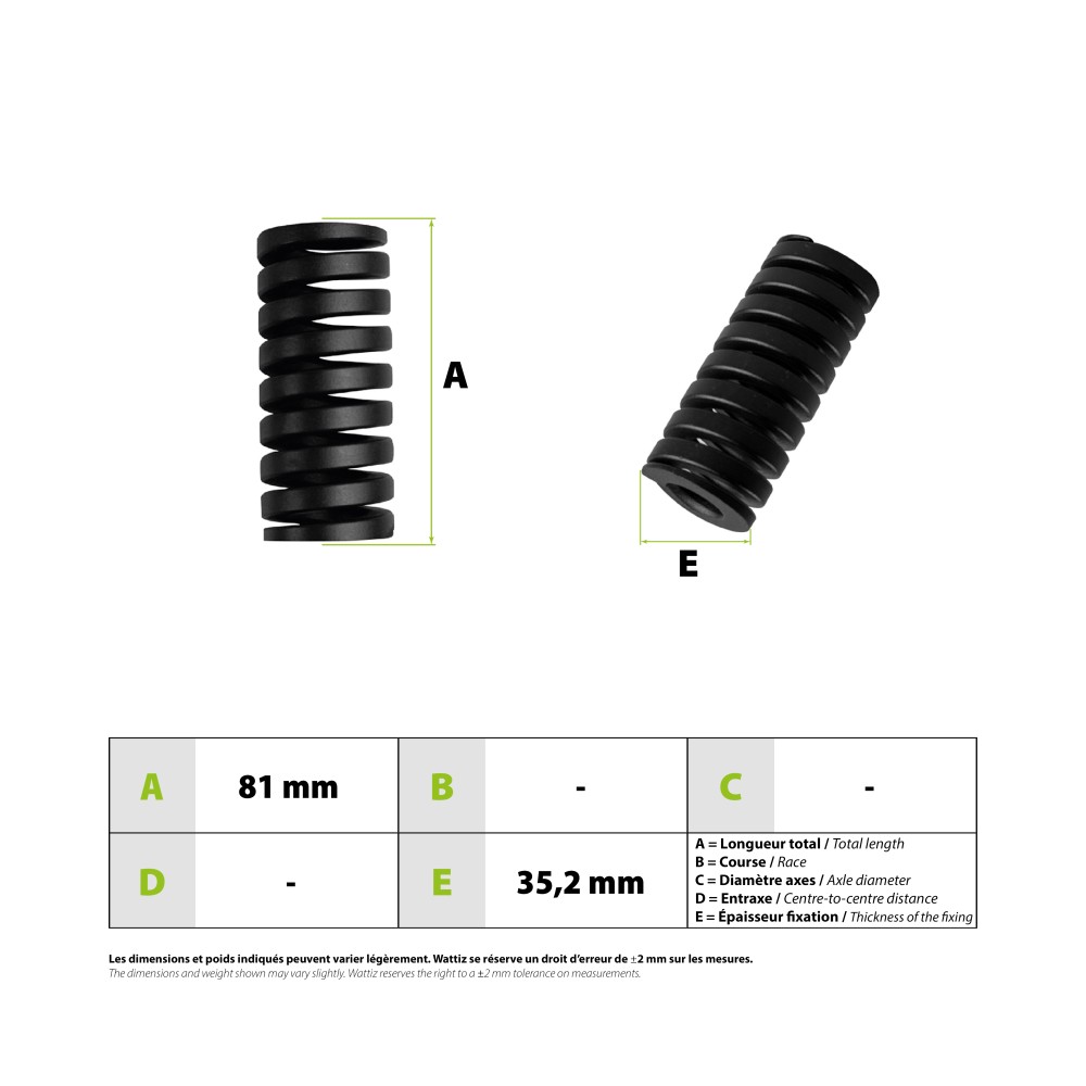 Vsett 9 front shock absorber spring