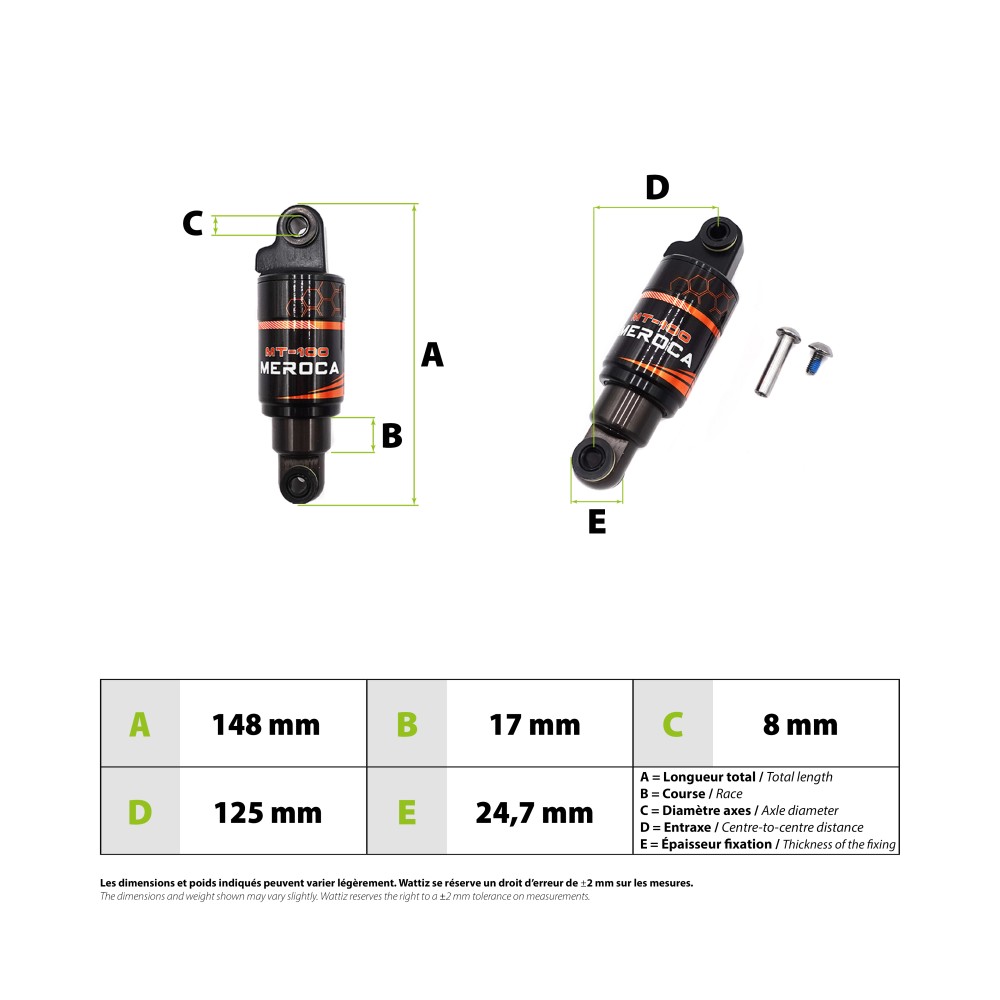Meroca-Stoßdämpfer 125 mm