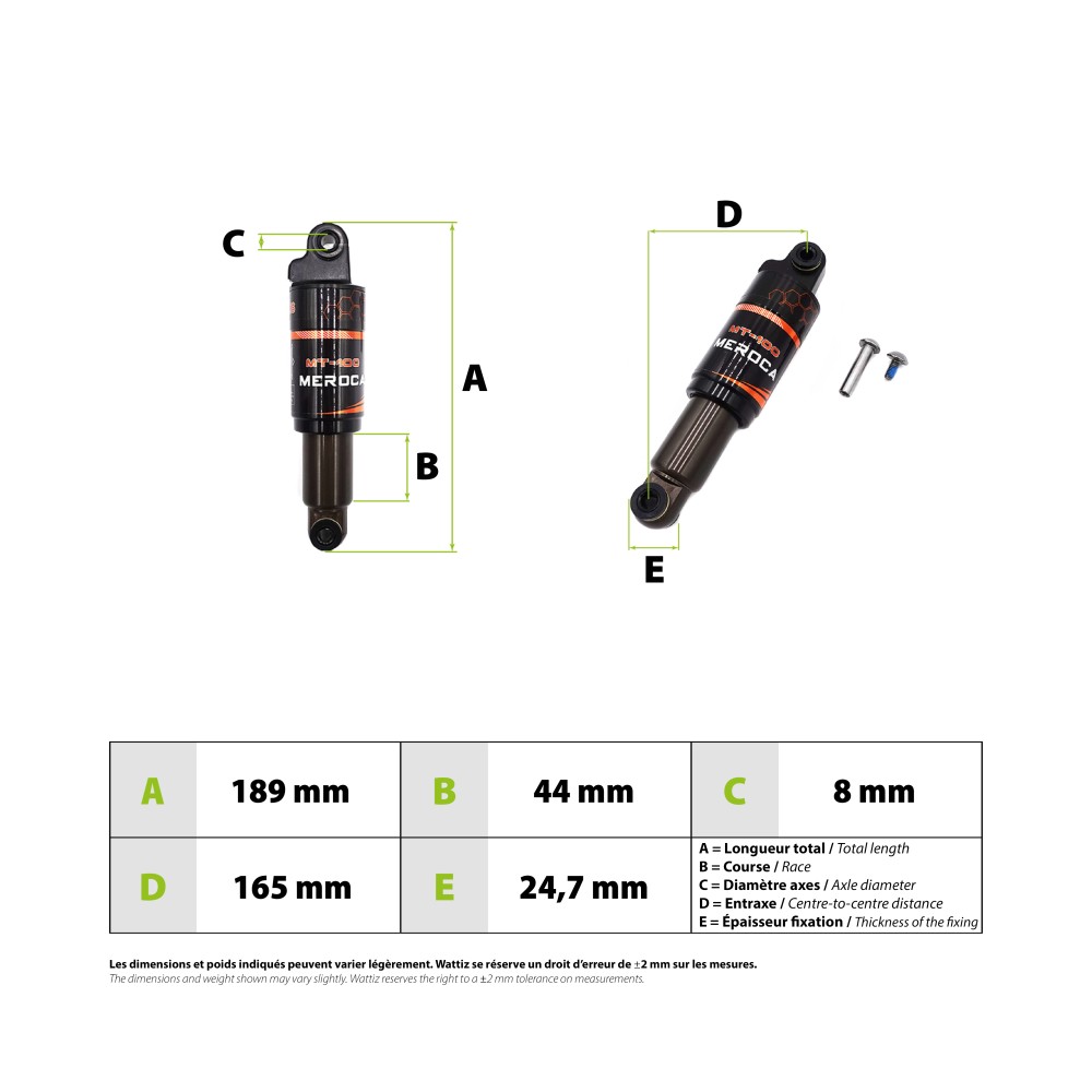 Meroca-Stoßdämpfer 165 mm