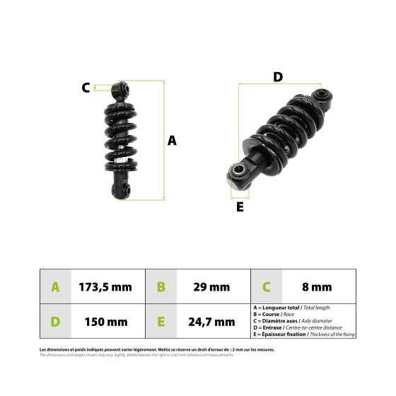 Amortisseur arriere Ninebot Segway ZT3 Pro pour trottinette électrique - Wattiz