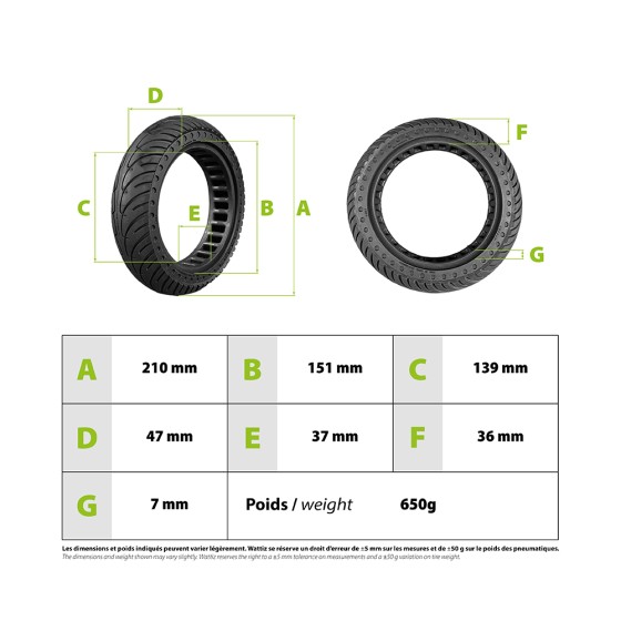 Pneu plein Xiaomi M365 nouvelle génération pour trottinette électrique - wattiz