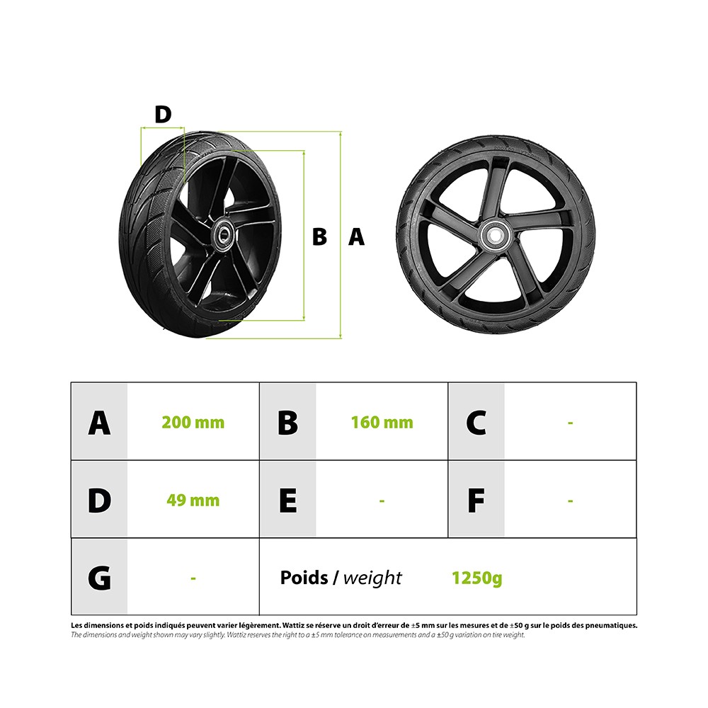 Complete Ninebot Es 1/2/3/4 rear wheel for electric scooter - wattiz