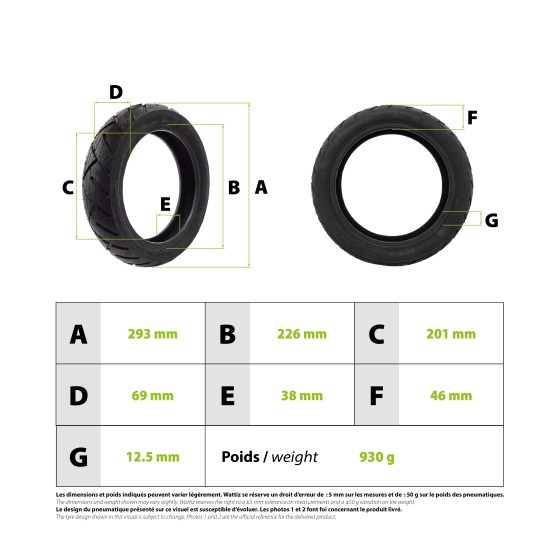 Pneu 12x2.50 Tubeless Route|Yuanxing