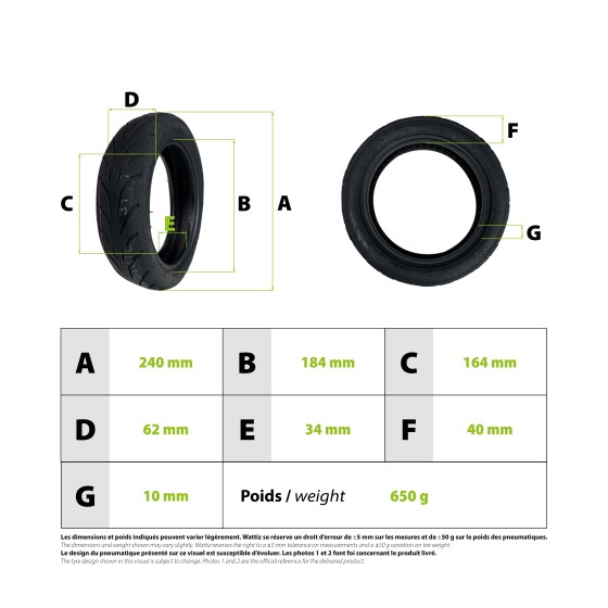 Pneu 10x2,50-6,5 Ninebot F Series|Yuanxing