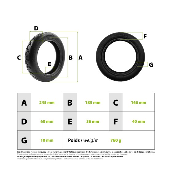 250x54-es tubeless gumi + szivárgásgátló géltöltet Xiaomi Scooter 4-hez|Yuanxing