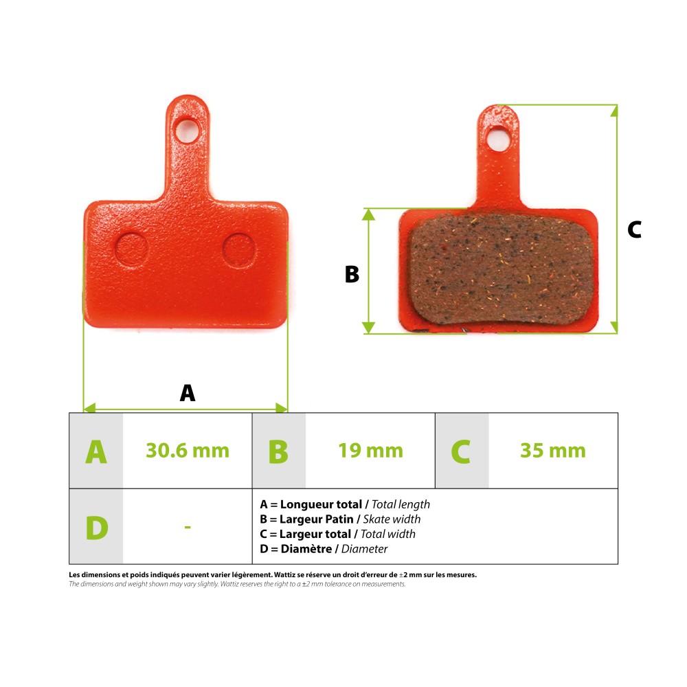 Shimano BS01 Ceramic Brake Pads for Electric Scooter - wattiz