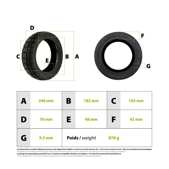 10x2,75-6,5-es tubeless fékgumi pukkanásgátló géllal Urbanglide E-cross|Yuanxing