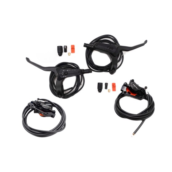 Sada hydraulických brzd NUTT 2-pístové SM (1x ZĽ vlevo / VP vpravo + 1x ZĽ vpravo / VP vlevo)|