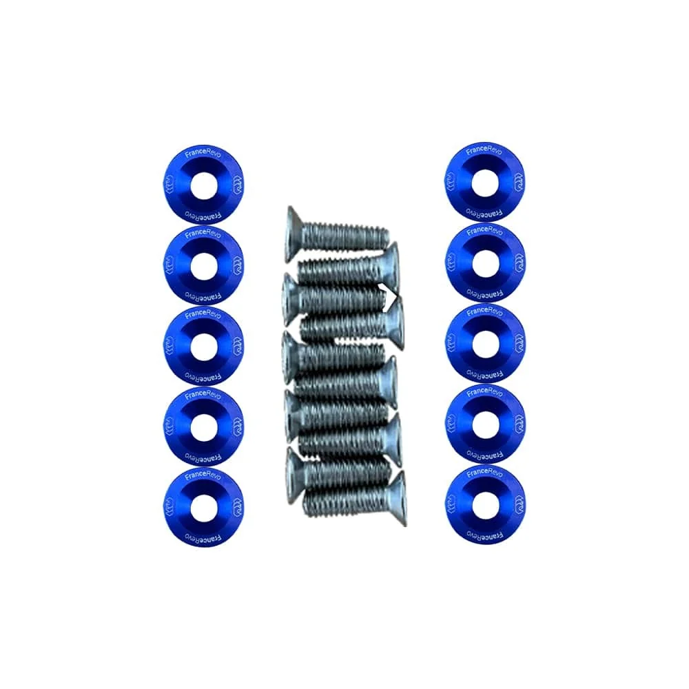 Arandelas de plataforma 19 mm, pack de 10 con tornillos M6 — 8 colores