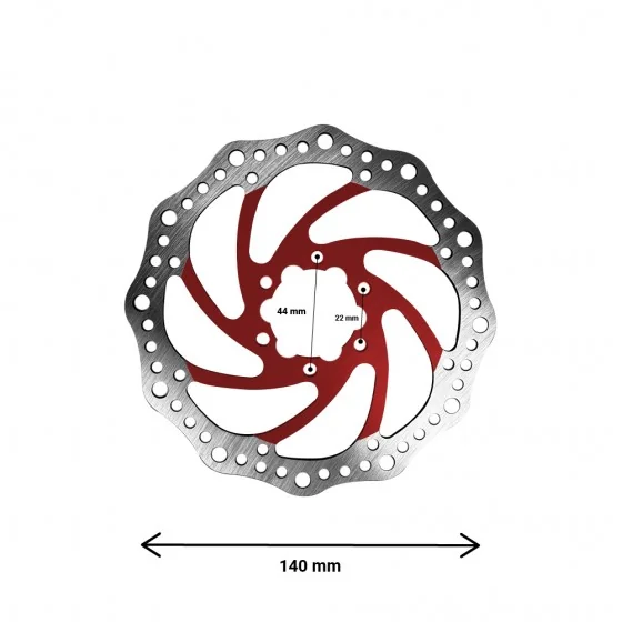 Disque de frein R6 140mm entraxe 44mm rouge