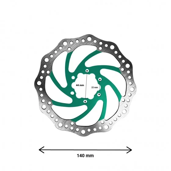 Disque de frein R6 140mm entraxe 44mm vert