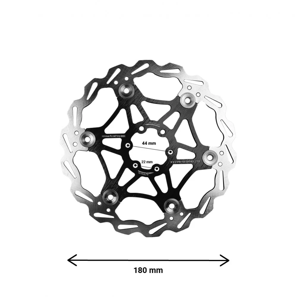 Disco de freno flotante 180 mm separación entre centros 44 mm (2 colores)