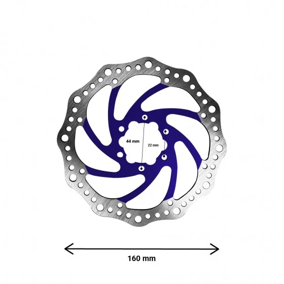 Disque de frein R6 160mm entraxe 44m bleu
