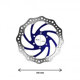 Disque de frein R6 160mm entraxe 48mm bleu