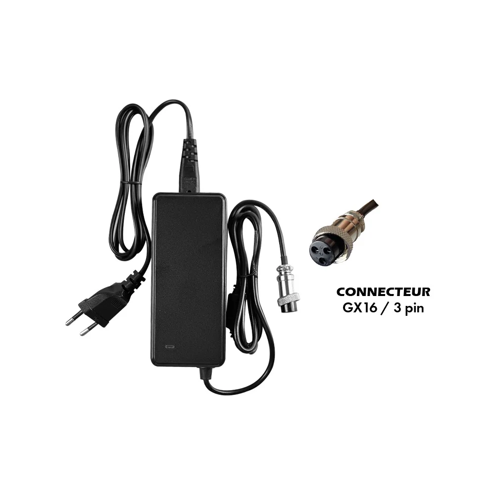 Cargador 36V ➡️ 42V / 2A (conector GX16-3p)