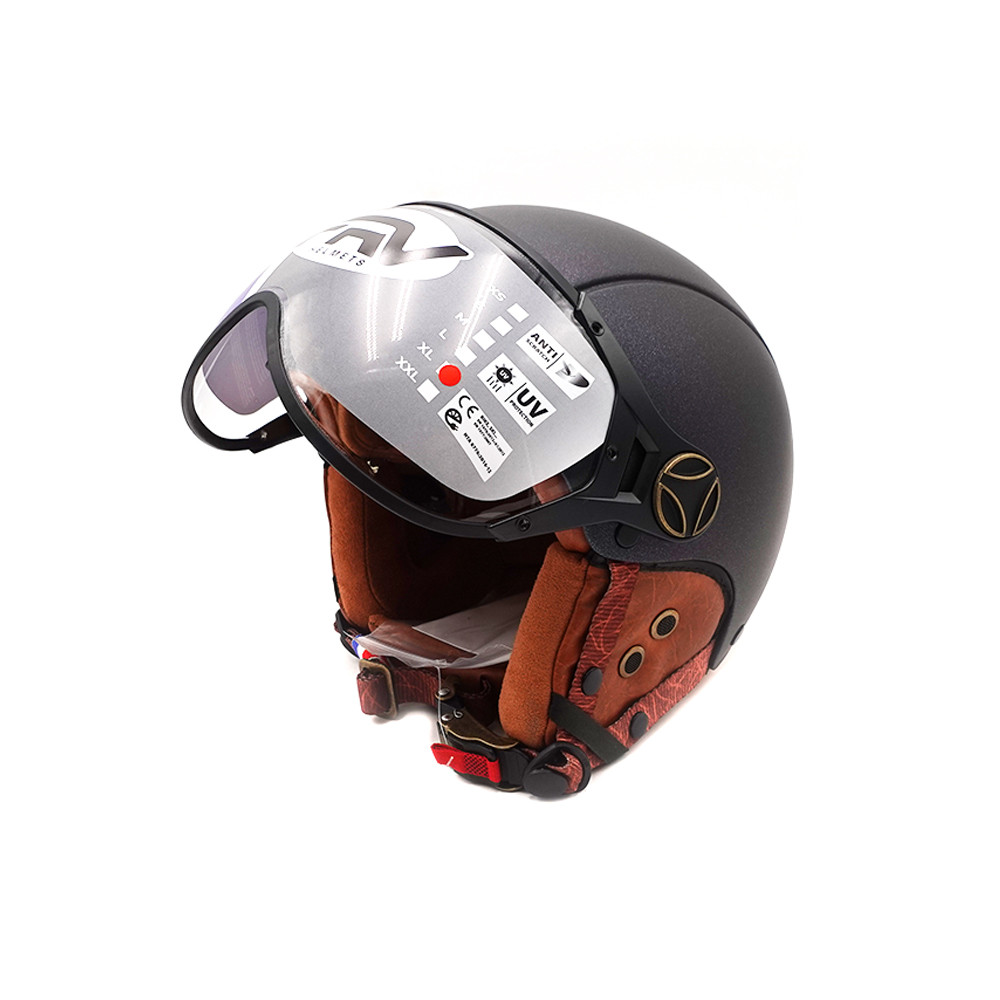 Casque JET  vert mat caméléon (taille XS à XXL) (S)