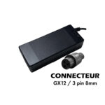 Chargeur 54,6V / 2A (connecteur GX12-3p 8mm) pour trottinette électrique wattiz